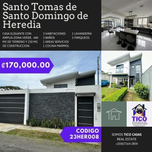 TICO CASAS - BIENES RAICES COSTA RICA - CASA SAN PABLO DE HEREDIA