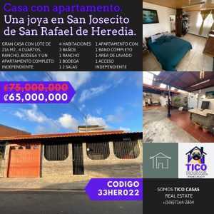 TICO CASAS - VENTA CASA HEREDIA SAN RAFAEL - SAN JOSECITO