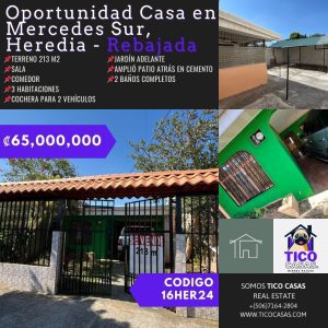 TICO CASAS - VENTA CASA MERCEDES SUR - REBAJADA - (1)