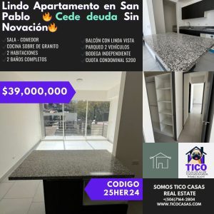 TICO CASAS - APARTAMENTO SAN PABLO DE HEREDIA - LOS VOLCANES -