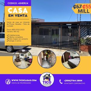 TICO CASAS - VENTA LLORENTE DE FLORES - HEREDIA - 0