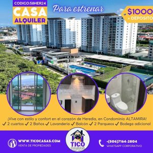 TICO CASA - ALQUILER APARTAMENTO HEREDIA CONDOMINIO ALTAMIRA - (1)