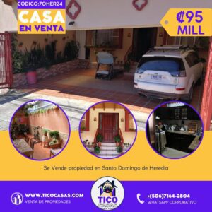 Se vende casa en Santo Domingo de Heredia.